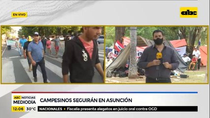 Campesinos seguirán movilizados en Asunción