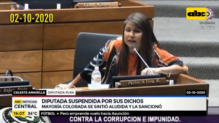 Diputada Celeste Amarilla, suspendida por sus dichos