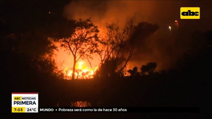 Incendio de basural en la Costanera Norte