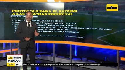Protocolo para retorno del fútbol en canchas sintéticas