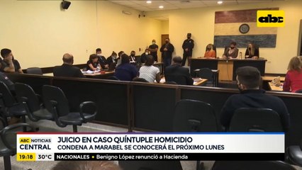 Sentencia a Marabel se conocerá el próximo lunes