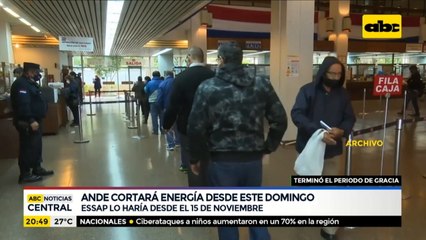 ANDE cortará servicio de energía desde este domingo
