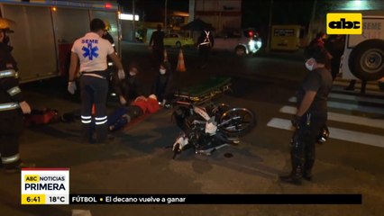 Motociclista herido tras accidente sobre la Avda. Eusebio Ayala