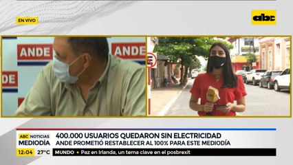 400.000 usuarios quedaron sin energía eléctrica