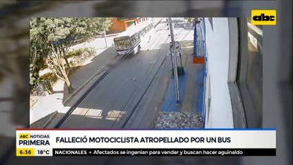 Falleció motociclista atropellado por un bus
