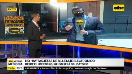 No hay tarjetas del billetaje electrónico