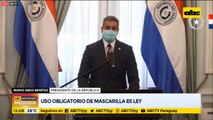 Mario Abdo promulga uso obligatorio de mascarillas y la Ley de vacunas