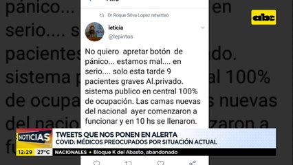 COVID: médicos preocupados por situación actual de hospitales