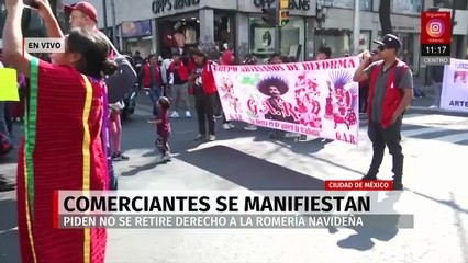 Comerciantes otomíes se movilizan en CDMX para exigir vivienda y espacios de venta