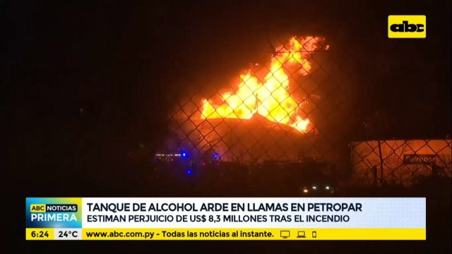 Tanque de alcohol arde en llamas en Petropar