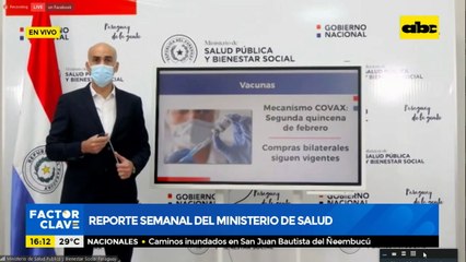 Reporte semanal del ministerio de salud: Vacunas