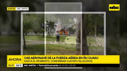 Cae aeronave de la Fuerza Aérea en Ñu Guasu