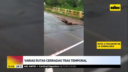 Rutas quedaron inundadas tras desbordes de arroyos