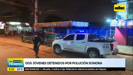 Dos jóvenes detenidos por polución sonora