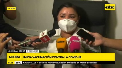 Las palabras de la primera vacunada contra el covid-19 en Paraguay