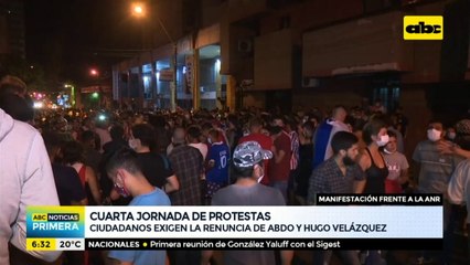 Cuarta jornada de protestas contra el gobierno de Mario Abdo