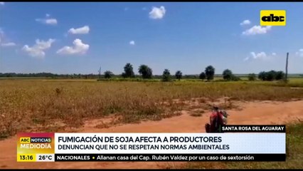Fumigación de soja afecta a pequeños productores