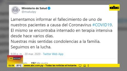 COVID 19 en Paraguay: Hugo Diez Pérez, el primer fallecido