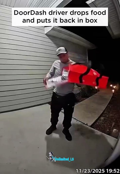 Florida family is calling for major changes from DoorDash after their camera caught a delivery driver dropping a wing on the ground, picking it up, putting it back in the box, licking his fingers, and then casually walking away as if nothing happened.