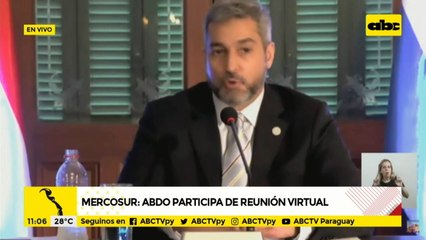 Apareció Mario Abdo y habló en la reunión virtual del Mercosur