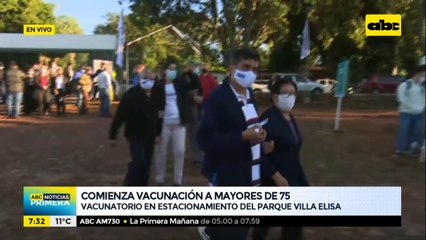 Arranca inmunización en vacunatorio en el Parque Villa Elisa