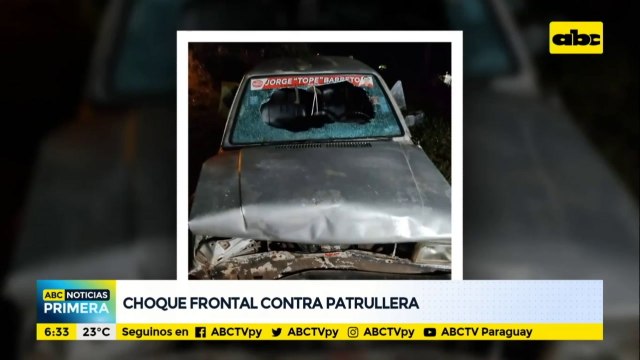 Conductor ebrio chocó frontalmente contra una patrullera