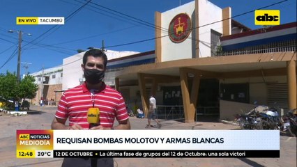 Requisan bombas molotov y armas blancas en Tacumbú