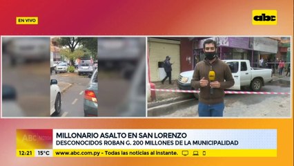 Millonario asalto a móvil de la Municipalidad de San Lorenzo