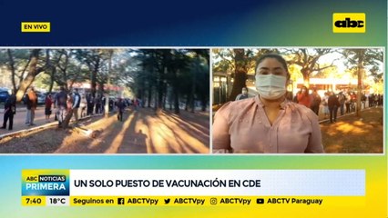 Un solo puesto de vacunación en Ciudad del Este