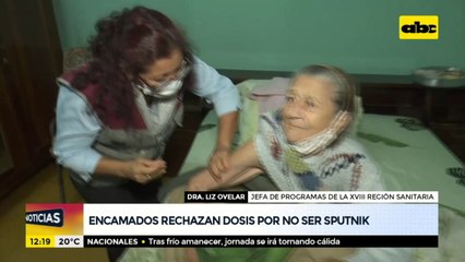 Encamados y sus familiares rechazan dosis por no ser Sputnik V