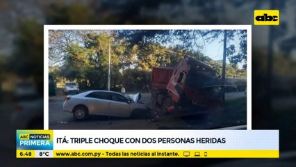 Dos personas heridas tras triple choque en Itá