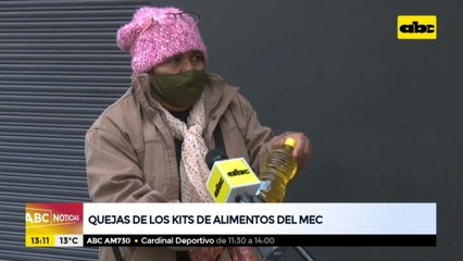 Quejas por los kits de alimentos de MEC