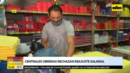 Centrales obreras rechazan reajuste salarial
