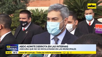 Abdo admite derrota en las internas