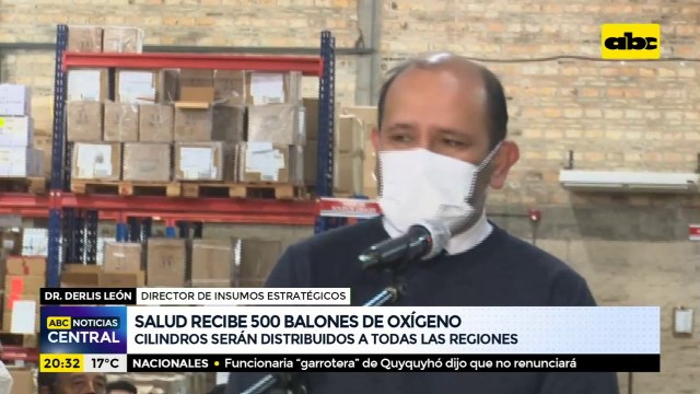 Salud recibe 500 balones de oxígeno