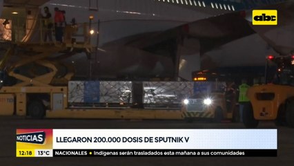 Llegaron 200.000 dosis de vacuna Sputnik V
