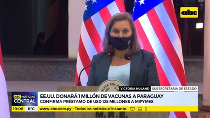 EE. UU. donará 1 millón de vacunas a Paraguay