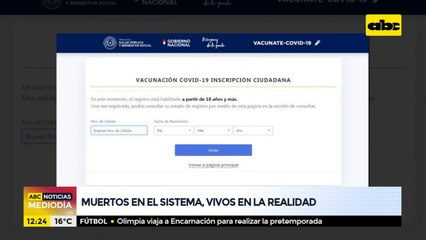 Muertos en el sistema para vacunación, vivos en realidad