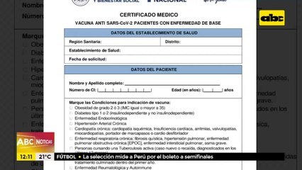 20% de pacientes ya pide certificado médico para acceder a vacuna