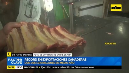 Récord en exportaciones ganaderas, con US$ 1.016 millones en medio año