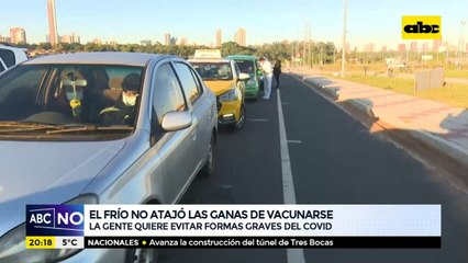 El frio no atajó las ganas de vacunarse