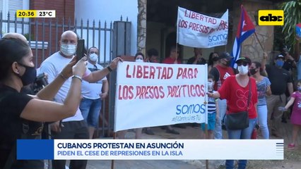 Cubanos protestan en Asunción