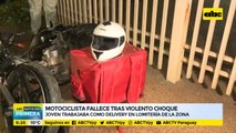 Joven delivery muere tras chocar con su motocicleta