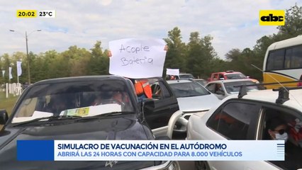 Simulacro de vacunación en el autódromo