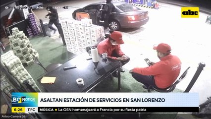 Violento asalto a estación de servicio en San Lorenzo