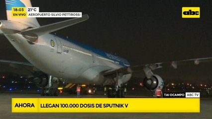 Llegan 100.000 dosis de Sputnik V