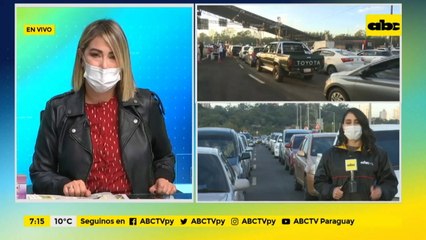 Largas filas también en la Costanera de Asunción