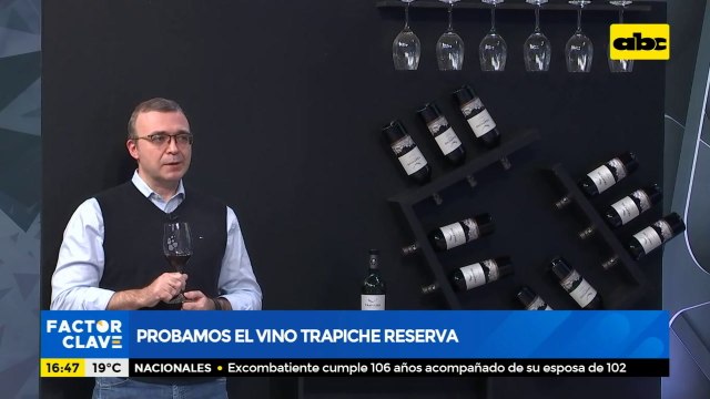 Cata de vinos en ABC, Probamos el vino Trapiche reserva