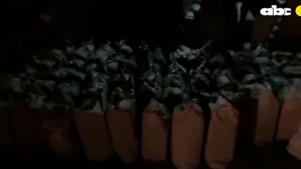 Gran carga de presunta cocaína decomisada en Fernando de la Mora