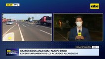 Camioneros anuncian nuevo paro